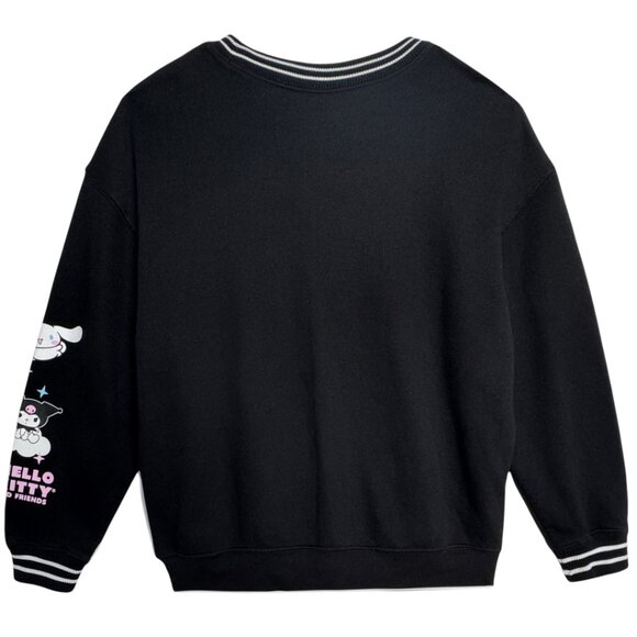 SANRIO HELLO KITTY & FRIENDS BLACK GRAPHIC SWEATSHIRT KAWAII CUTE FUN POP XL - Picture 5 of 7